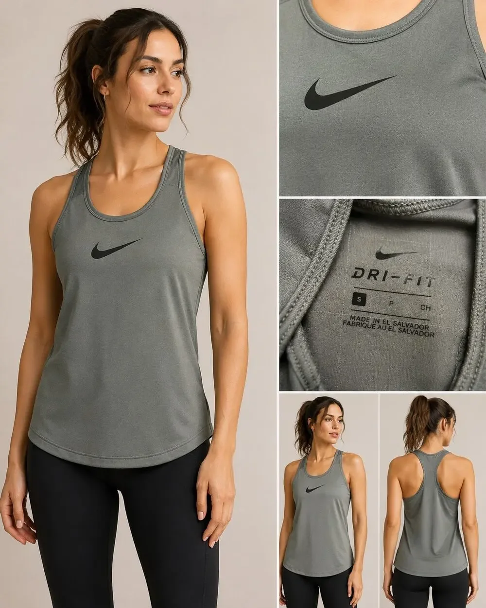 Nike Dri-FIT women's racerback training gray tank Small